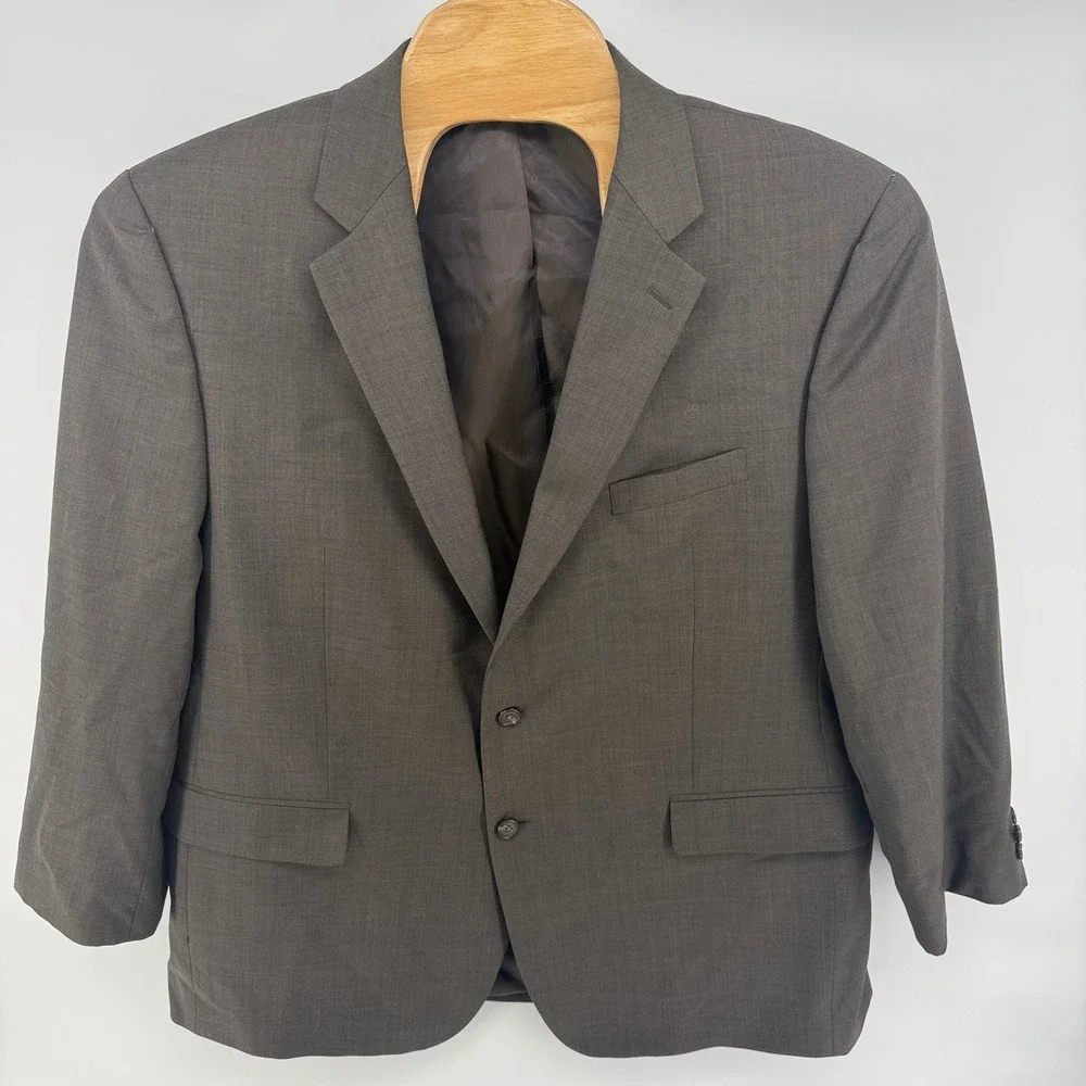 Lauren Ralph Lauren Men Wool‎ Suit Jacket Blazer Gray 48R Business Casual